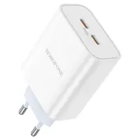 Мережеве Зарядне BOROFONE BA73A 2xUSB-C PD35W білий), мініатюра зображення № 1