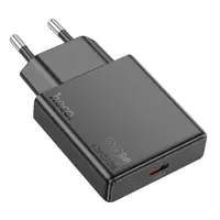 Мережеве зарядне HOCO N37 USB-C 3А PD20W QC3.0 Black), мініатюра зображення № 1