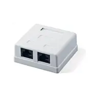 Розетка ATCOM UTP 8P8C RJ45 2 порти, накладна, біла 15254), мініатюра зображення № 1