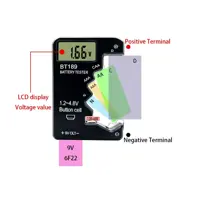 Тестер LCD-BT189  AA/AAA/9V/1.5V элементів живлення цифровий), мініатюра зображення № 4