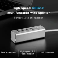 USB хаб Hoco HB1 Line Machine 4USB (metal) 0,8m Сірий), мініатюра зображення № 1