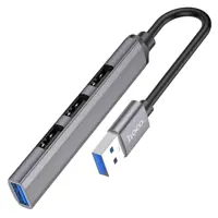 USB хаб Hoco HB26 4USB (1USB3.0+3USB2.0) Сірий), мініатюра зображення № 1