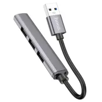 USB хаб Hoco HB26 4USB (1USB3.0+3USB2.0) Сірий), мініатюра зображення № 1