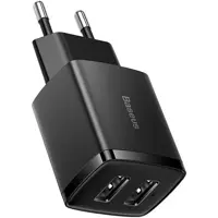 Зарядне BASEUS 2USB 10.5W EU Black CCXJ010201), мініатюра зображення № 1