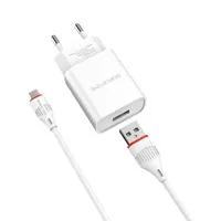 Зарядне BOROFONE BA20A 1USB 2.1A+ Micro white