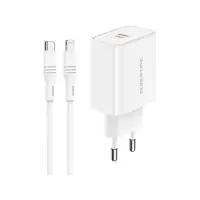 Зарядне BOROFONE BA57A PD20W/1USB +Type-C-iPhone білий 