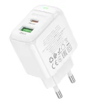 Зарядне BOROFONE BAS44A 1USB +1Type-C 3А PD20W QC3.0 білий), мініатюра зображення № 1