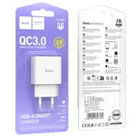 Мережеве зарядне HOCO C140A 1USB 3A 18W QC3.0 white), мініатюра зображення № 1