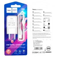 Зарядне HOCO C96A  1USB 2,1A +Micro білий