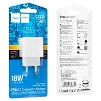 Зарядне HOCO CS12A 1USB 3A 18W QC3.0 White), мініатюра зображення № 1