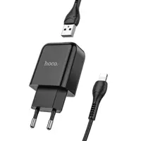 Мережеве зарядне HOCO N2 1USB 2,4A кабель lightning), мініатюра зображення № 1