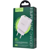 Зарядне HOCO N5 PD 20W+QC3.0 2in1 (1USB/Type-C/3A) білий