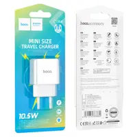 Мережеве Зарядне Hoco C106A 1USB 2,1A White), мініатюра зображення № 1