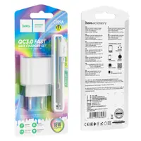 Зарядне Hoco C109A 1USB 3А 18W QC3.0 кабель Micro White), мініатюра зображення № 1