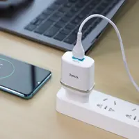 Зарядне Hoco C12Q Smart (1USB 3A QC3.0 18W) з кабелем Type-C біла), мініатюра зображення № 4