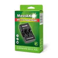 Зарядне MastAK MTL-123 для 2 елементів RCR123, RCR2 Li-Fe