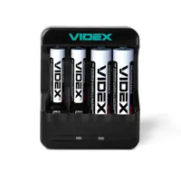 Зарядне VIDEX VCH-N401 для 4 елементів AA, AAA Ni-Mh, Ni-Cd від USB), мініатюра зображення № 1