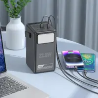 power bank Hoco DB03 Endure 100000mAh 6xUSB 2xType-C PD22.5W QC3.0 Led Lamp чорний), мініатюра зображення № 3