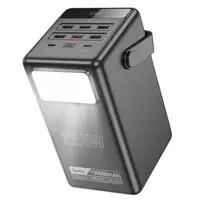 power bank Hoco DB03 Endure 100000mAh 6xUSB 2xType-C PD22.5W QC3.0 Led Lamp чорний), мініатюра зображення № 5