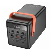 power bank Hoco DB03 Endure 100000mAh 6xUSB 2xType-C PD22.5W QC3.0 Led Lamp чорний), мініатюра зображення № 6