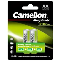 Акумулятор CAMELION Ni-MH АА HR06 2100 mAh (Always Ready) 2bl), мініатюра зображення № 2