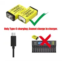 Акумулятор крона LiitoKala Li-Ion 9V 1100mAh, зарядка від USB Type-C), мініатюра зображення № 6