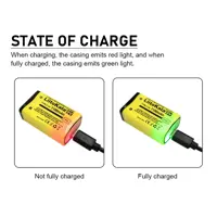 Акумулятор крона LiitoKala Li-Ion 9V 1100mAh, зарядка від USB Type-C), мініатюра зображення № 7