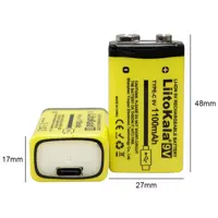 Акумулятор крона LiitoKala Li-Ion 9V 1100mAh, зарядка від USB Type-C), мініатюра зображення № 8