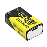 Акумулятор крона LiitoKala Li-Ion 9V 1100mAh, зарядка від USB Type-C), мініатюра зображення № 9