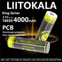 Акумулятор LiitoKala 18650 3,7V 4000mAh KING4000-PCB, з захистом), мініатюра зображення № 2