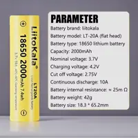 Акумулятор LiitoKala Li-ion 18650 2000mAh, LT20A), мініатюра зображення № 4