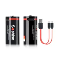 Акумулятор літієвий Soshine 16340 cr123 3,6V 550mAh з захистом, зарядка від Type-C), мініатюра зображення № 4