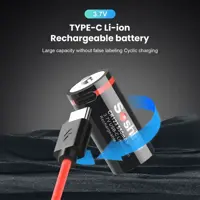 Акумулятор літієвий Soshine 16340 cr123 3,6V 550mAh з захистом, зарядка від Type-C), мініатюра зображення № 6
