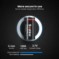 Акумулятор літієвий Soshine 16340 cr123 3,6V 550mAh з захистом, зарядка від Type-C), мініатюра зображення № 7