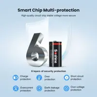 Акумулятор літієвий Soshine 16340 cr123 3,6V 550mAh з захистом, зарядка від Type-C), мініатюра зображення № 9