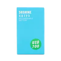 Акумулятор Літієвий Soshine RCR123 16340 3,7V 700mAh, Protected, зарядка від MicroUSB), мініатюра зображення № 4
