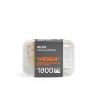 Акумулятор літієвий Videx Li-pol VLF-B103450-18 1800mAh до ліхтарів VLF-H025С, VLF-H035С, VLF-H045Z, VLF-H147, VLF-H189 (50*34*10mm)), мініатюра зображення № 4