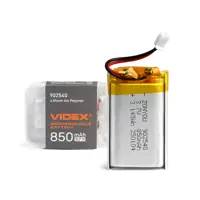 Акумулятор літієвий Videx Li-pol VLF-B902540-85 850mAh до ліхтарів VLF-H015 та VLF-H085 (40*25*9 mm)), мініатюра зображення № 2