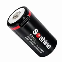 Акумулятор Soshine 16340 cr123 Li-ion  3,7V 900mAh + защита+ЗАРЯДКА от Type-C 16,5мм*34,0мм), мініатюра зображення № 3