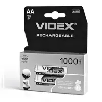 Акумулятор VIDEX Ni-MH AA HR06 1000mAh 2bl), мініатюра зображення № 2