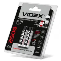 Акумулятор VIDEX Ni-MH AA HR06 2500mAh 2bl), мініатюра зображення № 2