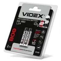 Акумулятор VIDEX Ni-MH AAA HR03 800mAh 2BL), мініатюра зображення № 2