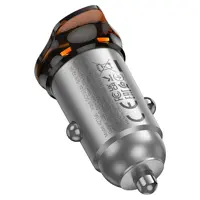 Автомобільне зарядне Hoco NZ16A  Rigorous 43W dual port PD25W+QC3.0 car charger Metal Grey), мініатюра зображення № 5