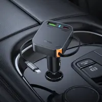 Автомобільне зарядне Hoco NZ18 2xType-C 1xUSB PD65W чорне), мініатюра зображення № 9