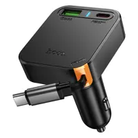 Автомобільне зарядне Hoco NZ18 2xType-C 1xUSB PD65W чорне), мініатюра зображення № 10