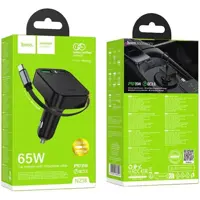 Автомобільне зарядне Hoco NZ18 2xType-C 1xUSB PD65W чорне), мініатюра зображення № 2
