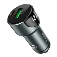 Автомобільне зарядне HOCO Z42 USB Type-C PD20W QC3.0, Light, display, Metal gray), мініатюра зображення № 9