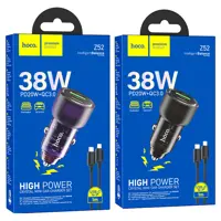 Автомобільне зарядне HOCO Z52 Spacious PD38W чорний), мініатюра зображення № 2