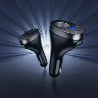 Автомобільне зарядне Hoco Z61А PD30W 2xType-C, USB, слот прикурювача, дісплей, чорне), мініатюра зображення № 7