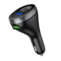 Автомобільне зарядне Hoco Z61А PD30W 2xType-C, USB, слот прикурювача, дісплей, чорне), мініатюра зображення № 13